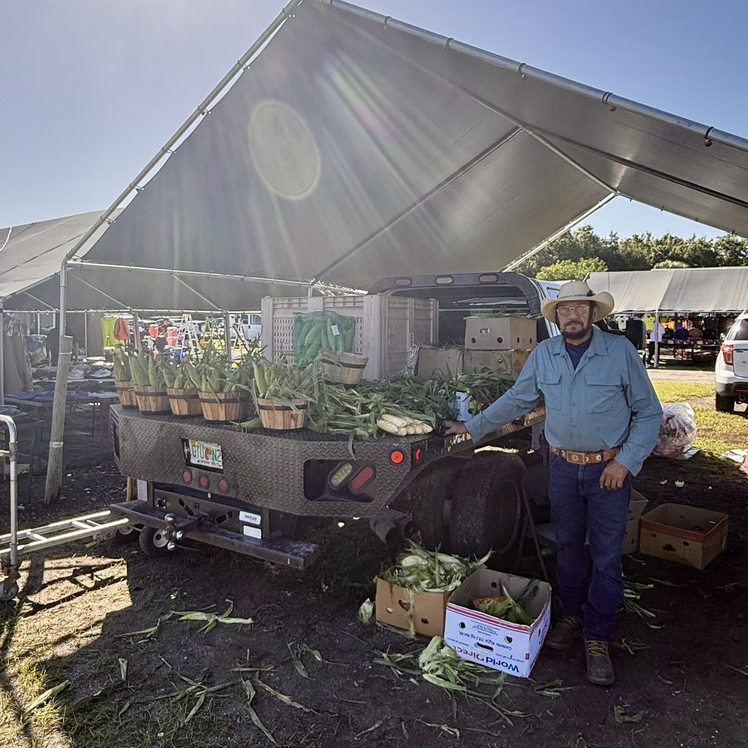 Fresh corn and produce